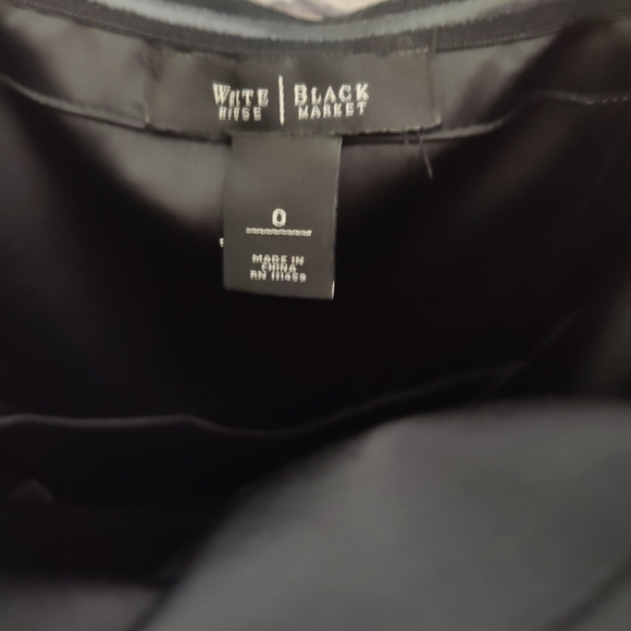 White House Black Market Black Satin Strapless Layered Mini Dress Size 0 - Picture 6 of 7